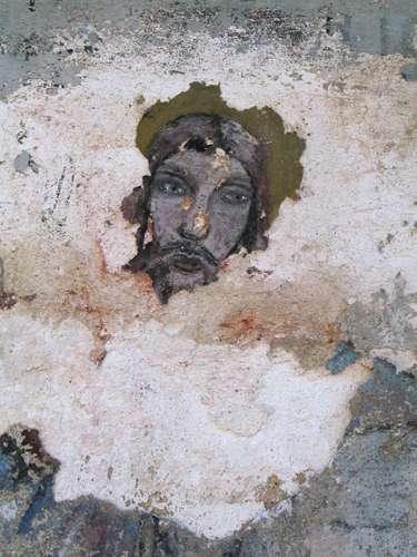 Saliste – détail du calvaire à restaurer.